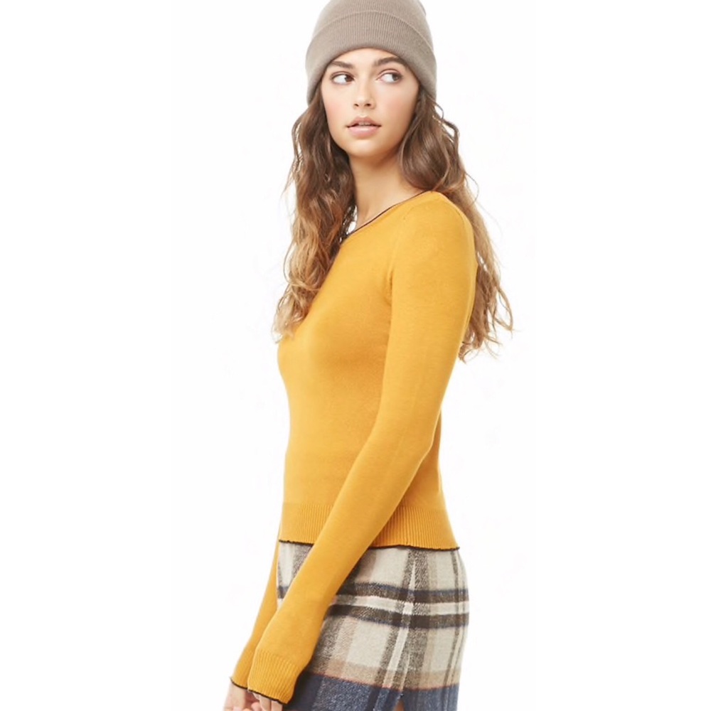 NWT! Mustard Sweater-Knit Top